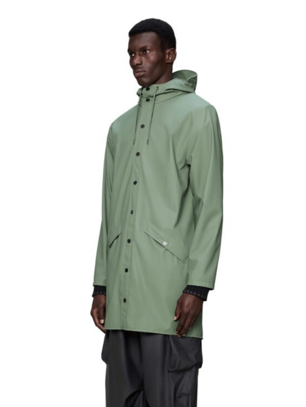 Rains Green Hooded Raincoat Unisex